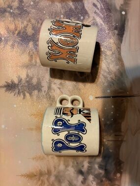 Vintage Style Ceramic Mom and Pops coffee cups